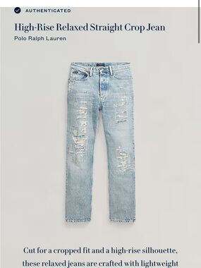 Polo by Ralph Lauren Light Blue High-Rise Relaxed Cropped Jeans